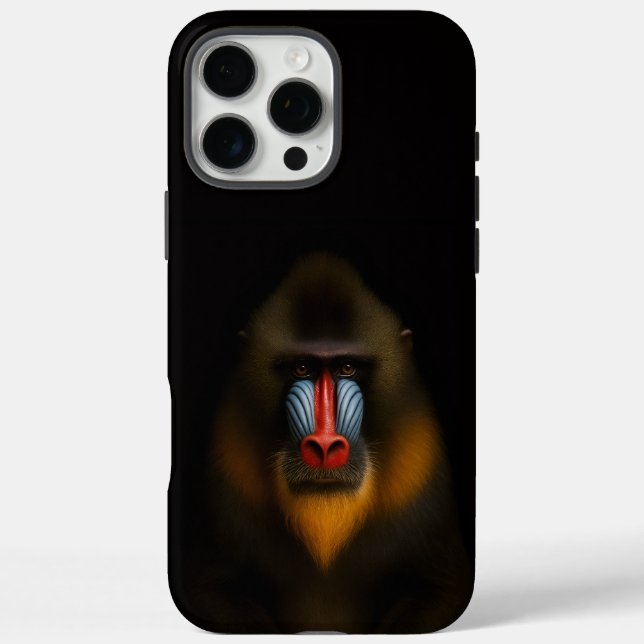 Schwarzes 4 Luxe iPhone 16 Pro Max, Mandrillaffe Max Hülle (Rückseite)