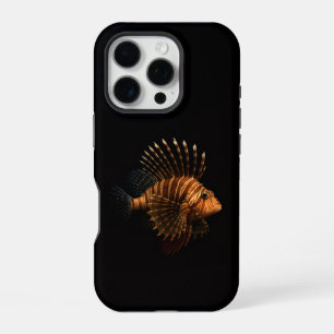 Schwarzes 4 Luxe iPhone 16 Pro, Roter Löwenfisch Pro Hülle