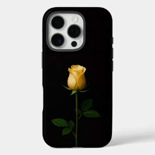 Schwarzes 4 Luxe iPhone 16 Pro, sonnengelbe Rose Pro Hülle