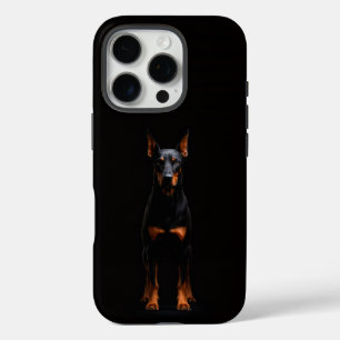 Schwarzes 4 Luxe iPhone 16 Pro, Wachhund Dobermann Pro Hülle