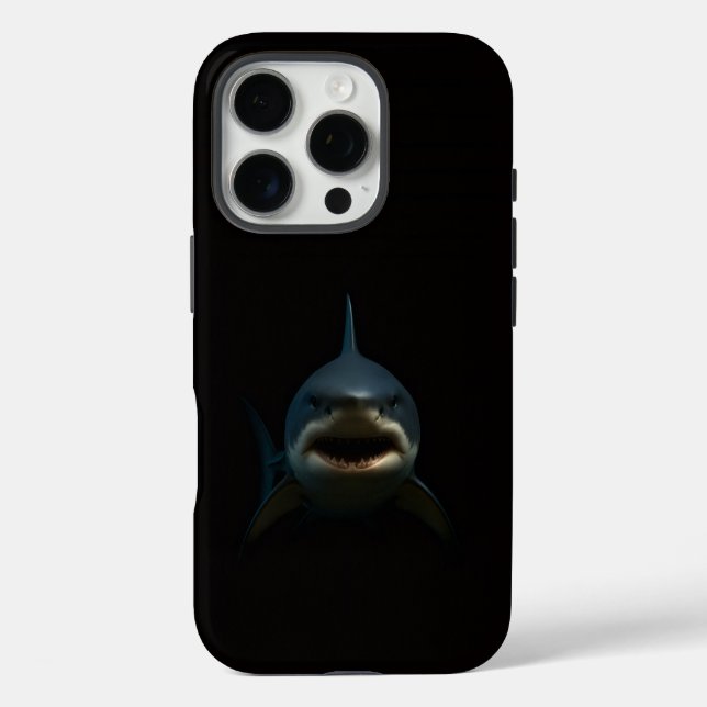 Schwarzes 4 Luxe iPhone 16 Pro, Weißer Hai Pro Hülle (Rückseite)