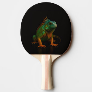 Schwarzes 4 Luxe Ping-Pong-Schläger, Grüne Leguane Tischtennis Schläger