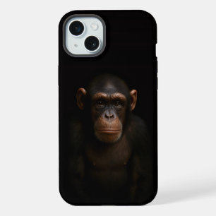 Schwarzes 4 Luxe, ruhiger Schimpanse iPhone 15 Plu Plus Hülle