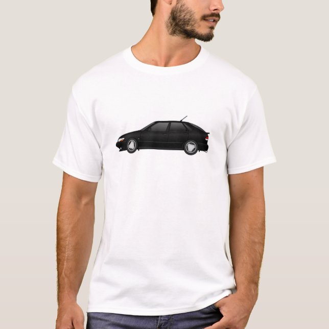 Schwarzes 4door_talledega mit viggen Antenne T-Shirt (Vorderseite)
