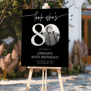 Schwarzes 80. Geburtstag Begrüßungszeichen   Schau Poster