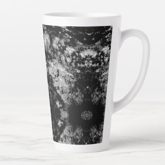 Schwarzes abstraktes Design Milchtasse (Rechts)