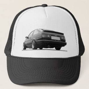 Schwarzes AE86 u. Weiß Truckerkappe