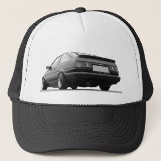 Schwarzes AE86 u. Weiß Truckerkappe