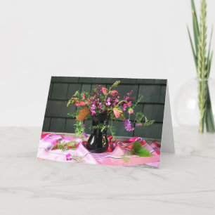Schwarzes Amethyst Vase mit PURPLE Blumen ©dianehe Karte