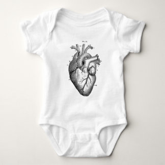 Schwarzes anatomisches Herz Baby Strampler