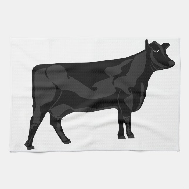 Schwarzes Angus Küchentuch (Horizontal)