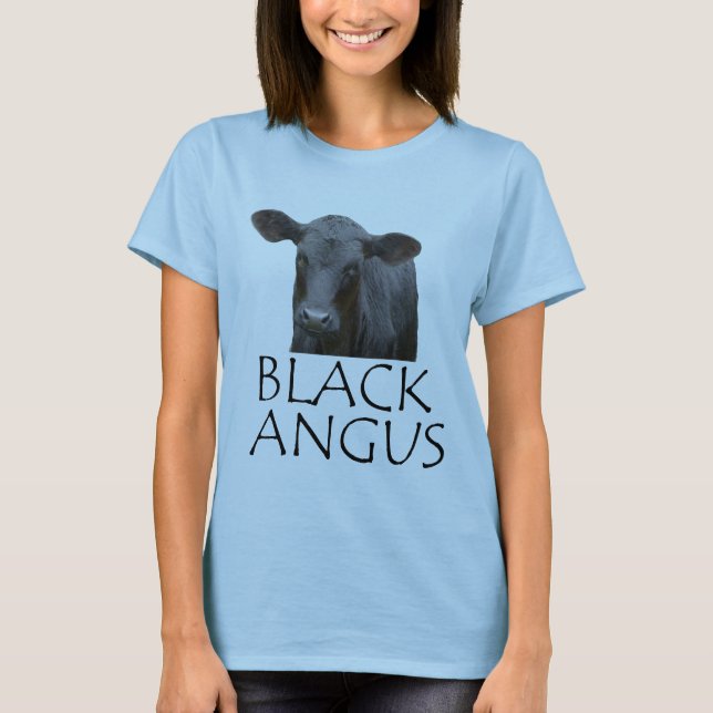 Schwarzes Angus-Kuh-Shirt T-Shirt (Vorderseite)