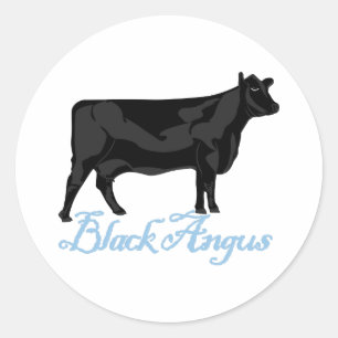 Schwarzes Angus Runder Aufkleber