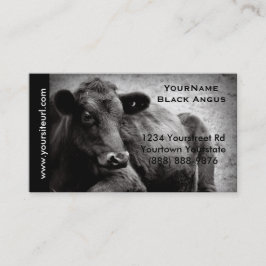 Schwarzes Angus-Vieh-Foto für Rindfleisch-Ranch Visitenkarte