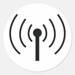 Schwarzes Antennensymbol Runder Aufkleber