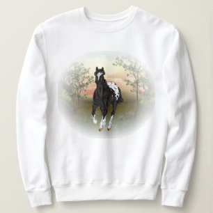 Schwarzes Appaloosa-Pferd Sweatshirt