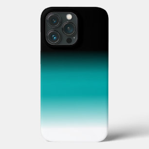 Schwarzes Aquamarines Weißes Ombre Case-Mate iPhone Hülle