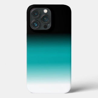 Schwarzes Aquamarines Weißes Ombre Case-Mate iPhone Hülle