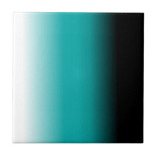 Schwarzes aquamarines weißes Ombre Fliese