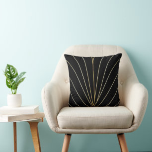 Schwarzes Art Deco Design Kissen