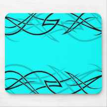 Schwarzes auf cyan-blauer "Eleganz" Mousepad