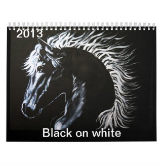 Schwarzes auf weißem Callender Kalender