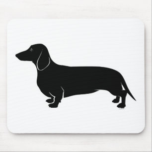 Schwarzes auf weißem Dachsund Mousepad