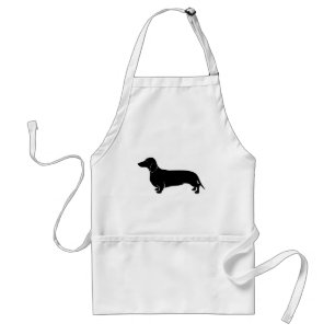 Schwarzes auf weißem Dachsund Schürze