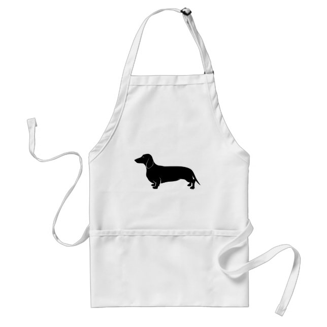 Schwarzes auf weißem Dachsund Schürze (Vorne)