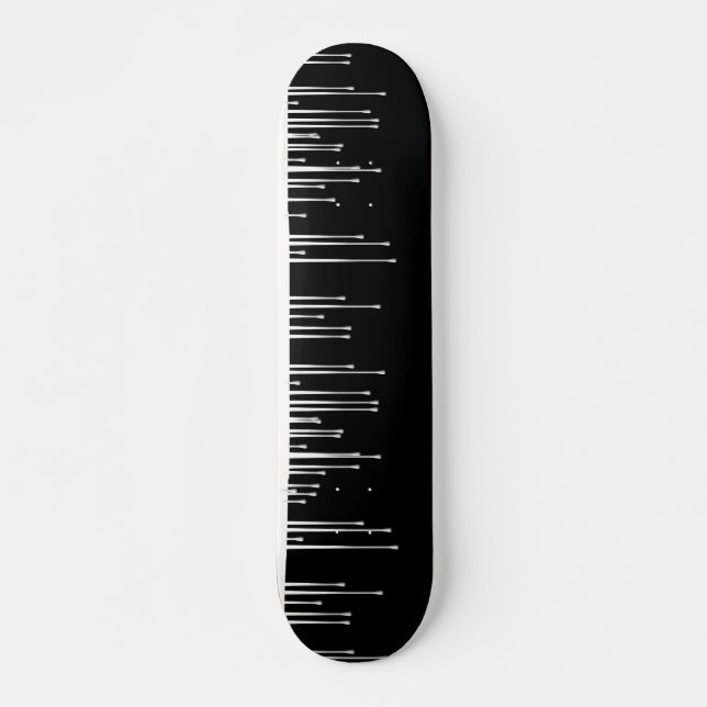 Schwarzes auf weißen Farben-Tropfen Skateboard (Vorne)