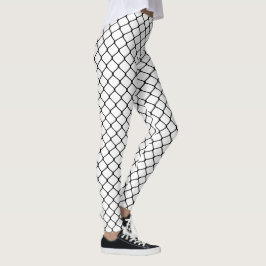 Schwarzes auf weißen Fishnets Leggings