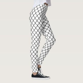 Schwarzes auf weißen Fishnets Leggings