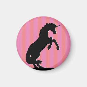 Schwarzes Aufzuchtorn (rosa gestreift) Magnet
