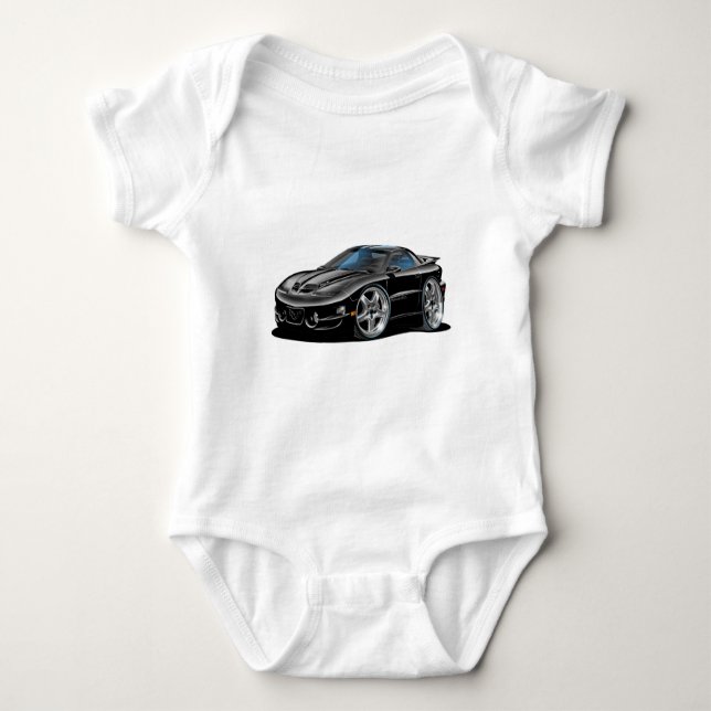 Schwarzes Auto 1998-02 Transportes morgens Baby Strampler (Vorderseite)