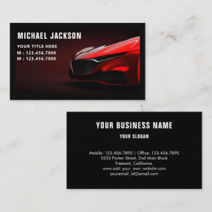 Schwarzes Auto Details, Auto Reparatur Schwarz und Visitenkarte