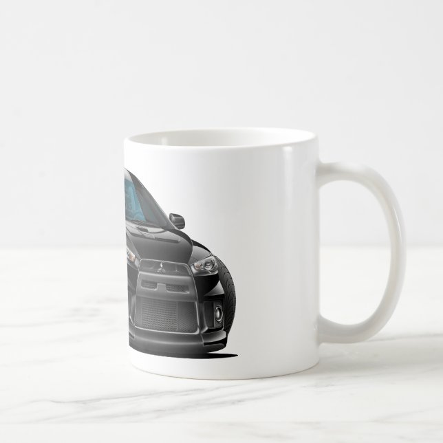Schwarzes Auto Mitsubishis Evo Kaffeetasse (Rechts)