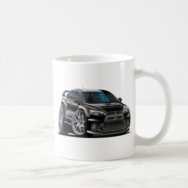 Schwarzes Auto Mitsubishis Evo Kaffeetasse (Rechts)