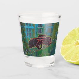 Schwarzes Auto Schnapsglas