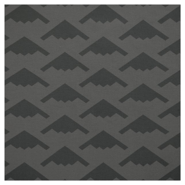 Schwarzes B-2 Spirit Stealth Bomber Muster auf Gra Stoff (Muster)