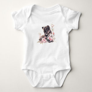Schwarzes Baby-Kitty-Katze Schwarzer Panther-Junge Baby Strampler