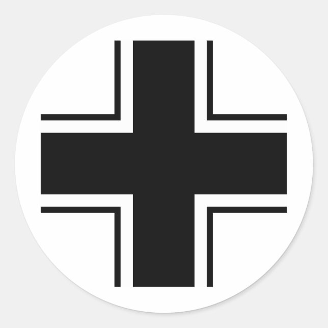 Schwarzes Balkankreuz der Luftwaffe Runder Aufkleber (Vorderseite)