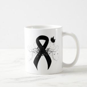 Schwarzes Band mit Schmetterling Kaffeetasse
