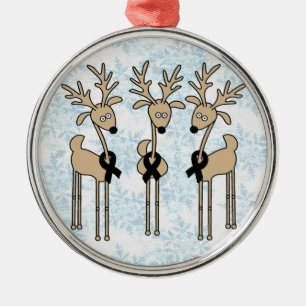 Schwarzes Band-Ren Silbernes Ornament