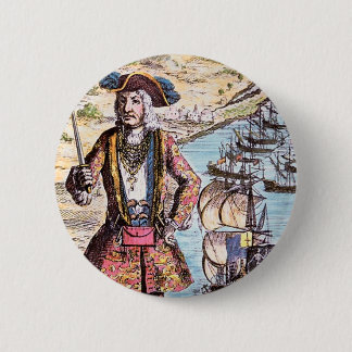 Schwarzes Bart-Farbporträt Button