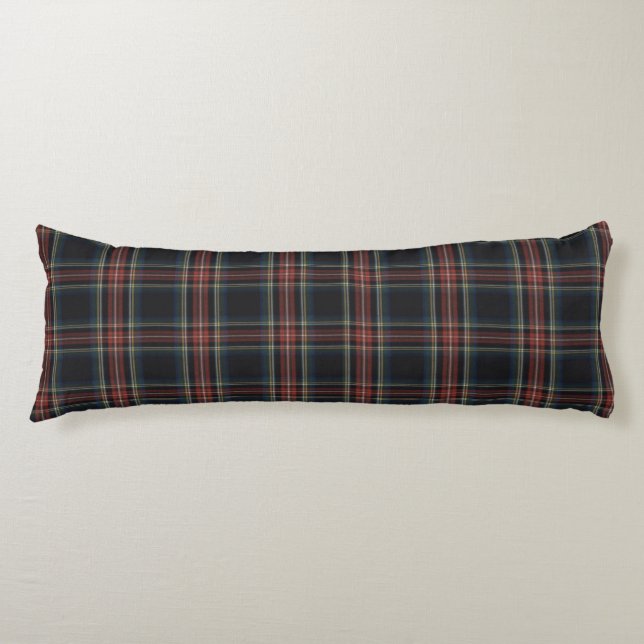 Schwarzes Bartan-Kissen ( 20" x 54") Seitenschläferkissen (Vorderseite)