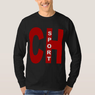 Schwarzes Basisches T-Shirt SCHWEIZ SPORT