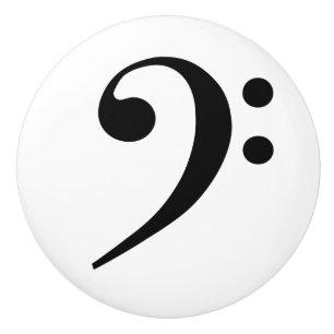 Schwarzes Bassschlüssel-Musik-Symbol Notation Keramikknauf