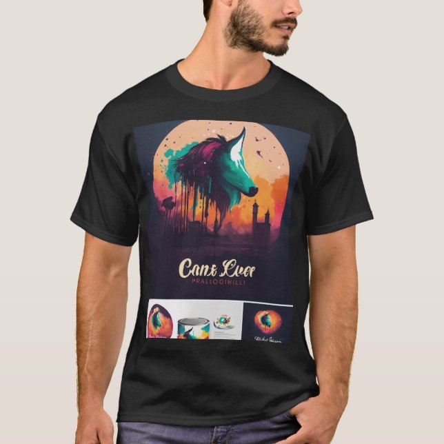 schwarzes Baumwollhemd T-Shirt (Vorderseite)