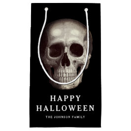 Schwarzes Beängstigendes Skull Halloween Kleine Geschenktüte