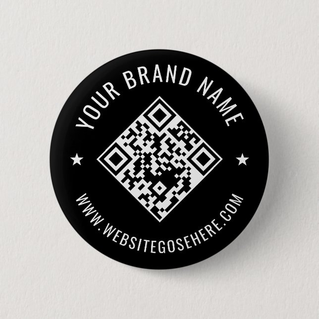 Schwarzes benutzerdefiniertes QR-Code-Design für U Button (Vorderseite)